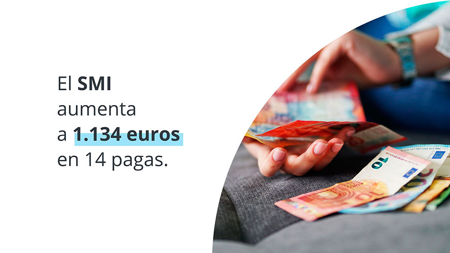 El Salario Mínimo Interprofesional en España aumenta a 1.134 euros en 14 pagas