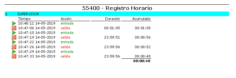 Informe Registro Horario